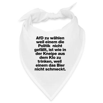 AFD WÄHLEN IST EKELIG, SCHWARZ, NO NZS NO AFD - Bandana - Weiß - Vorne
