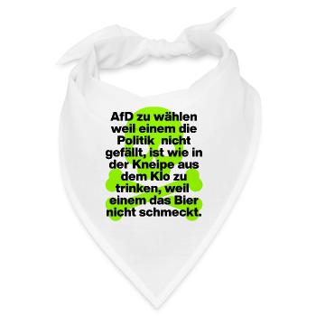 AFD WÄHLEN IST EKELIG, SKULL GRÜN, NO NZS NO AFD - Bandana - Weiß - Vorne