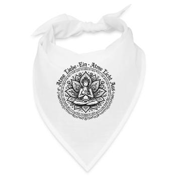 Atme Liebe Ein Atme Licht Aus - Namaste Lotus Yoga - Bandana - Weiß - Vorne