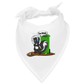 Du stinkender Stinktier-Cartoon-Tee - Bandana - Weiß - Vorne