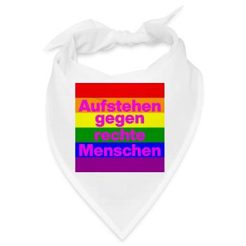 AUFSTEHEN GEGEN RECHTE MENSCHEN, WAHL, NO AFD - Bandana - Weiß - Vorne