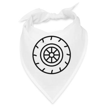 Radradlinien-Symbol Transport-Automobilsymbol - Bandana - Weiß - Vorne