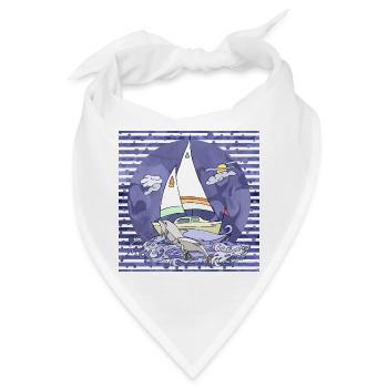 Segelboot - Bandana - Weiß - Vorne