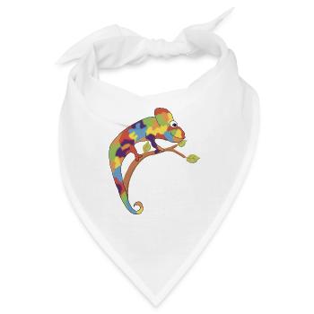 Neurodivergentes Chamäleon - Bandana - Weiß - Vorne