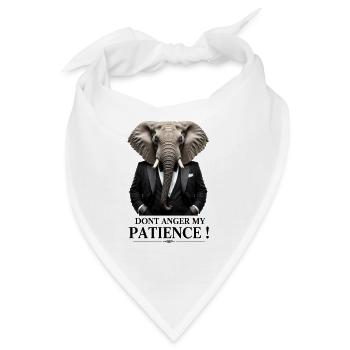 Elefant im Smoking – Patience Motiv - Bandana - Weiß - Vorne