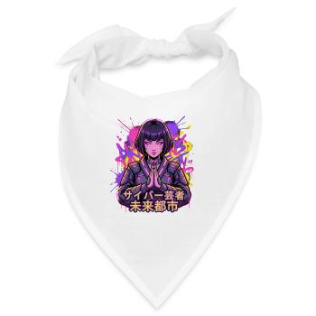 Cyber Geisha im Neonstadt - Bandana - Weiß - Vorne