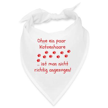 OHNE KATZENHAARE, KATZE, CATLOVER, KATZEN, CAT - Bandana - Weiß - Vorne