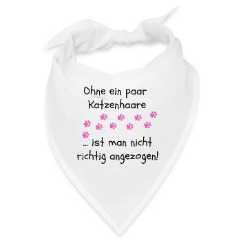 OHNE KATZENHAARE, KATZE, CATLOVER, KATZEN, CAT - Bandana - Weiß - Vorne