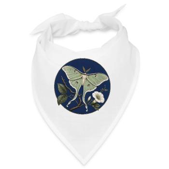 Actias luna (Luna Moth) – Botanische Illustration - Bandana - Weiß - Vorne