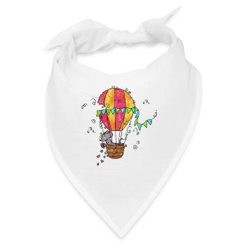 Herzensballon: Maus im Korb - Bandana - Weiß - Vorne