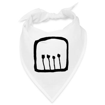Vier Tulpen - Bandana - Weiß - Vorne