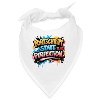 Fortschritt statt Perfektion - Bandana - Weiß - Vorne
