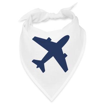 Airplane Solid Icon Aviation Flight Travel Aircraf - Bandana - Weiß - Vorne