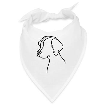 Hund mit Schlappohren Skizze – süßes Tiermotiv - Bandana - Weiß - Vorne