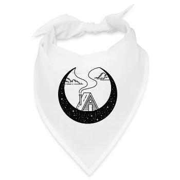 Hütte in der Mondsichel - Bandana - Weiß - Vorne