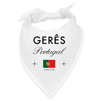 Geres Portugal Koordinaten Reise Souvenir - Bandana - Weiß - Vorne