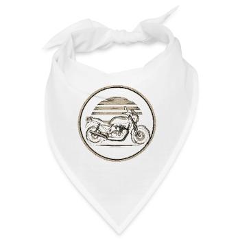 Vintage Motorrad Kreislogo - Bandana - Weiß - Vorne