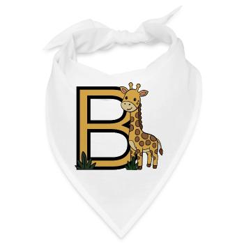 Giraffe Großbuchstabe B - Bandana - Weiß - Vorne