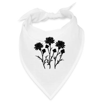 Botanische Kornblume - Bandana - Weiß - Vorne