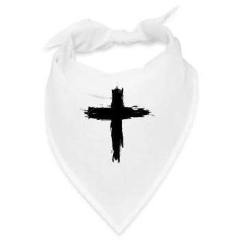 Christen Kreuz Minimal - Bandana - Weiß - Vorne