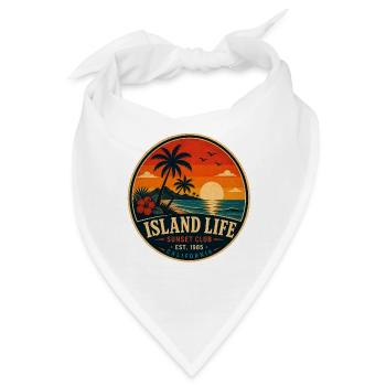 Island Life Retro-Abzeichen Vintage-Küstengrafik - Bandana - Weiß - Vorne