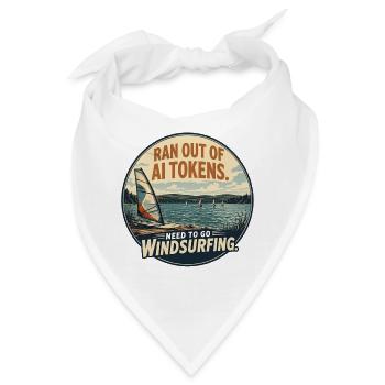 Windsurfen statt KI-Tokens - Bandana - Weiß - Vorne