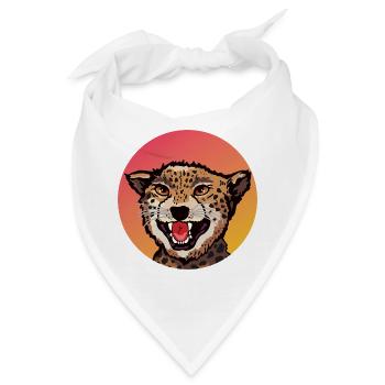 Farbenfrohes Leopard Design im Retro Look - Bandana - Weiß - Vorne