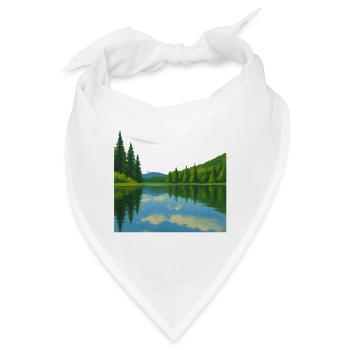 Waldreflexionen an einem friedlichen See - Bandana - Weiß - Vorne