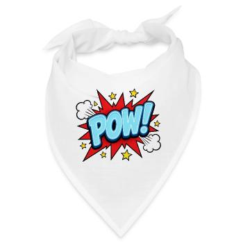 POW! Comic Pop Art Design – Knallig Retro - Bandana - Weiß - Vorne