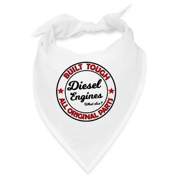 Kreisdesign: Built Tough All Original Parts - Bandana - Weiß - Vorne