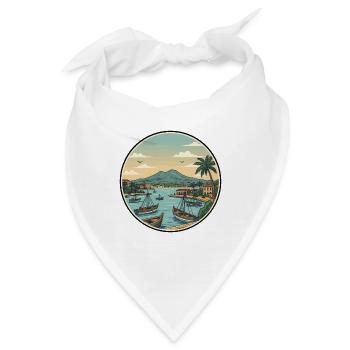 Neapel, Italien, Vesuv-Bucht-Aufkleber - Bandana - Weiß - Vorne