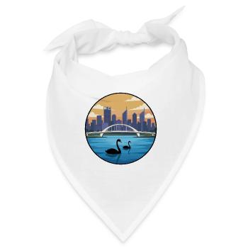 Perth Australien Swan River Skyline-Aufkleber - Bandana - Weiß - Vorne