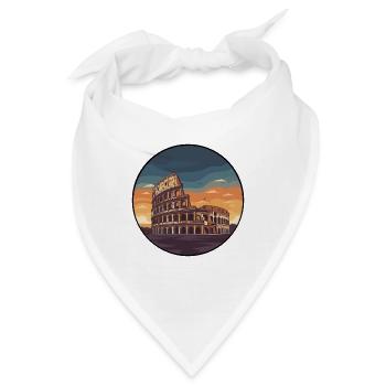 Romer Kolosseum Sonnenuntergangs-Rundaufkleber - Bandana - Weiß - Vorne