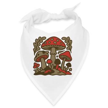 Wald Pilze Natur Grafik - Bandana - Weiß - Vorne