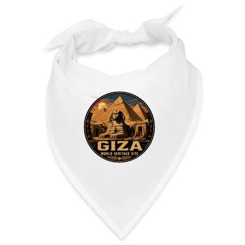 Gizeh, Ägypten-Pyramiden Vintage-Reiseabzeichen - Bandana - Weiß - Vorne