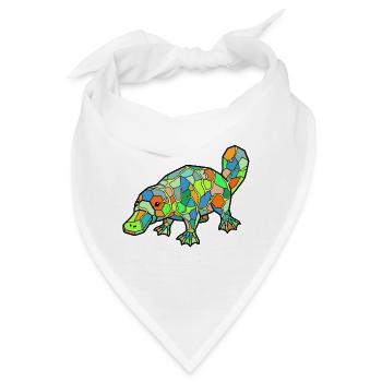 Mosaik Schnabeltier Regenbogenstil - Bandana - Weiß - Vorne