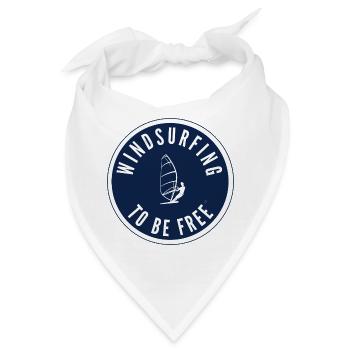 Windsurfing to be free – Badge in Navy - Bandana - Weiß - Vorne
