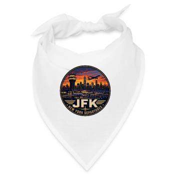 JFK Airport New York Vintage-Reiseabzeichen - Bandana - Weiß - Vorne