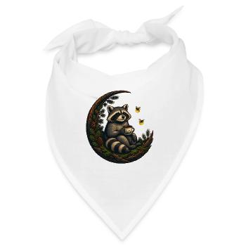 Mondwald Waschbär mit Teetasse - Bandana - Weiß - Vorne
