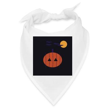Minimalistische Kürbisnacht Halloween - Bandana - Weiß - Vorne