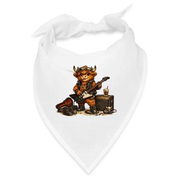 Highland Cow Rock-Star - Bandana - Weiß - Vorne
