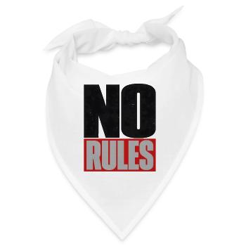 No Rules – Brutalistisches Typografie Statement - Bandana - Weiß - Vorne