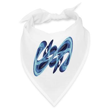 Blaues Leuchten - Bandana - Weiß - Vorne