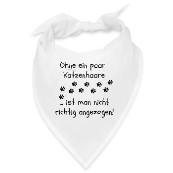 OHNE KATZENHAARE, KATZE, CATLOVER, KATZEN, CAT - Bandana - Weiß - Vorne