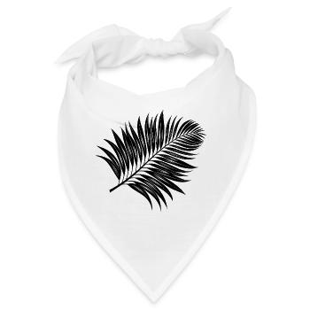 Tropisches Palmblatt - Bandana - Weiß - Vorne