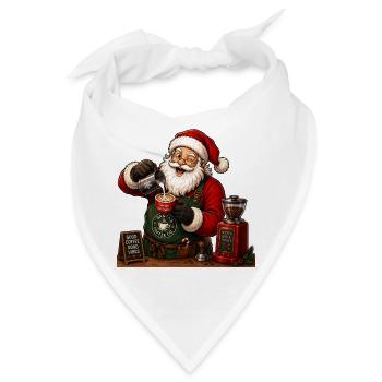 Santa christmas coffeeshop - Bandana - Weiß - Vorne