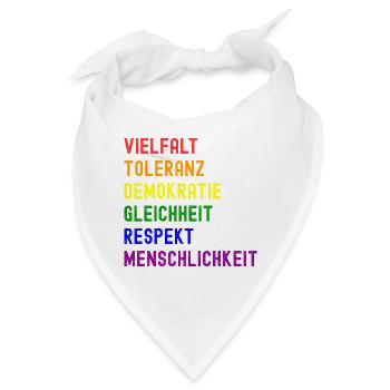 Vielfalt Toleranz Demokratie - Bandana - Weiß - Vorne