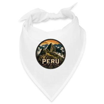Peru Lost in the Clouds Vintage-Abzeichen - Bandana - Weiß - Vorne