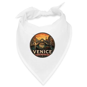 Vintage-Abzeichen der Gondel des Canal Grande von Venedig - Bandana - Weiß - Vorne