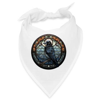 Hugin der Rabe | Mystisches Wikinger Motiv - Bandana - Weiß - Vorne